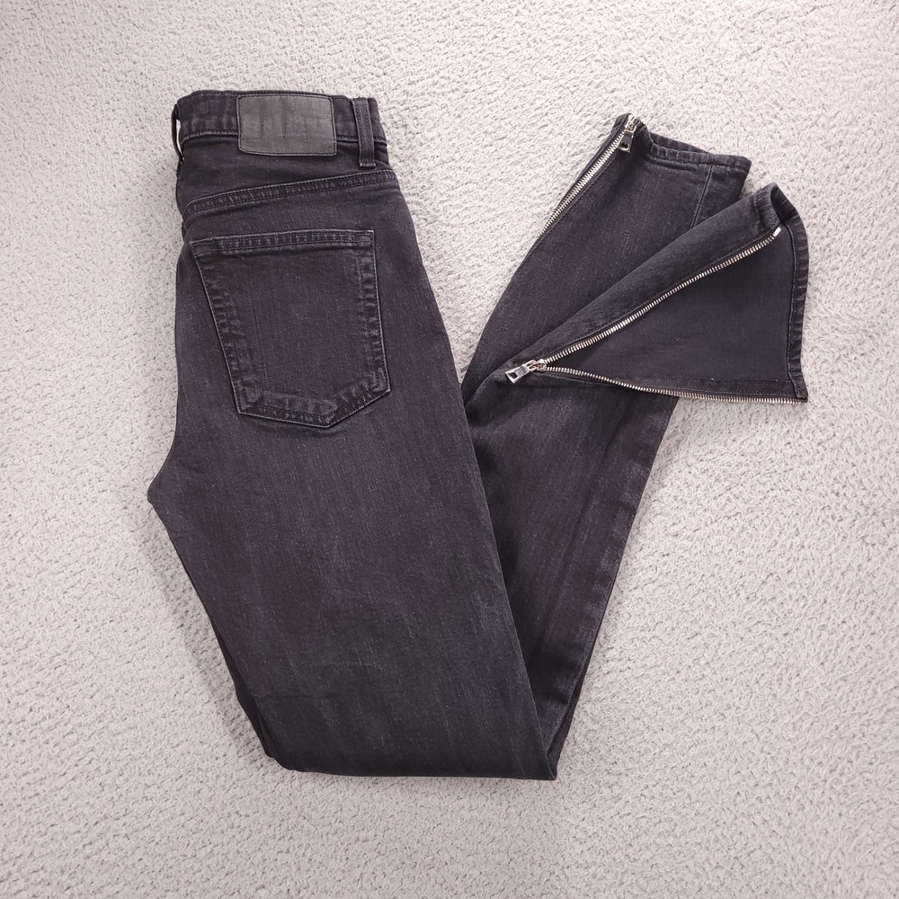 GRLFRND Jeans Womens Size 26 KARLA Ankle Zip Skinny Balmy Alley Wash Black Denim